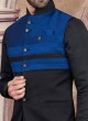Black And Blue Color Nehru Jacket Set